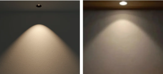 downlight with Black reflector cup VS Downligth with white reflector cup